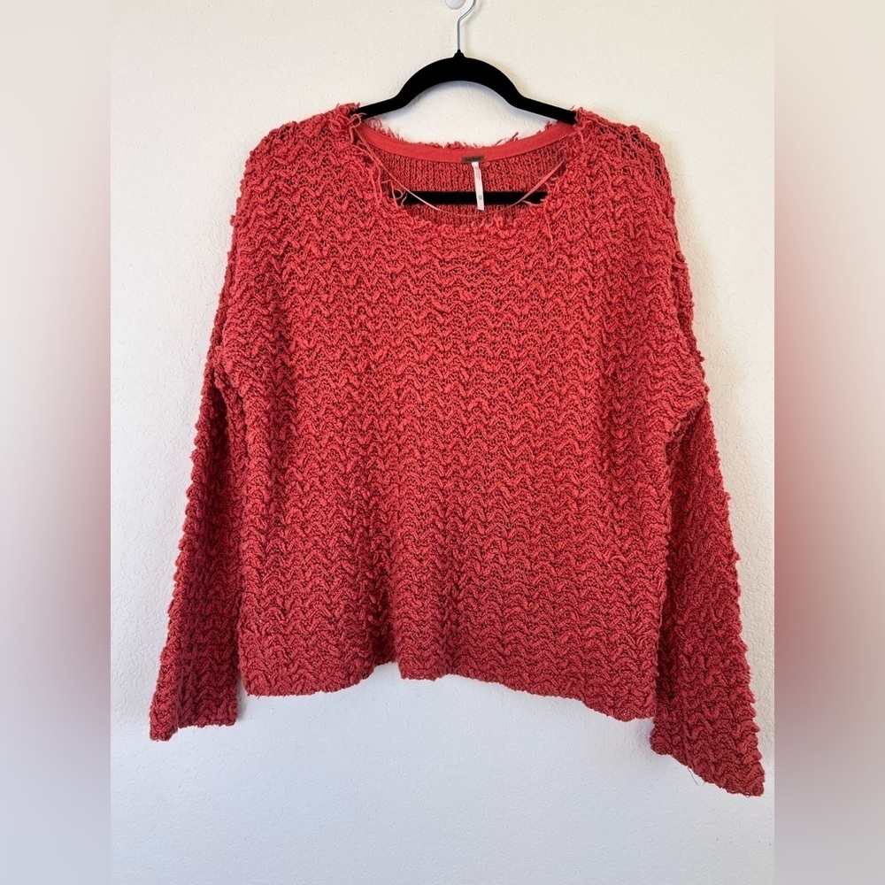 Free People Oversized Coral Knit Sweaters Size XS